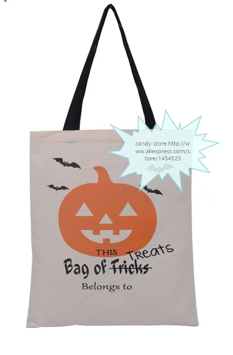 500pcs Fedex 2016 New Halloween Tote Bags with Black Handle 6 color Pumpkin Christmas Shopping Festival Gifts Bag for Women | Дом и сад
