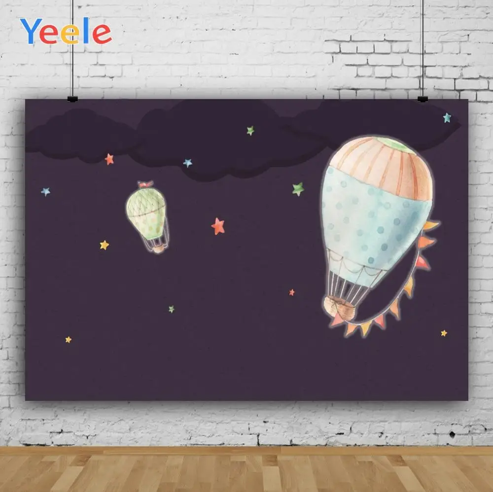 Фоны для фотосъемки на день рождения с изображением воздушного шара и звезд |