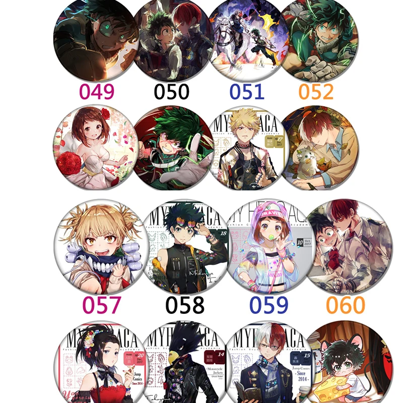 8 шт./компл. 58 мм аниме My Hero academic Boku no Bakugou Katsuki Izuku рюкзак с нашивками на
