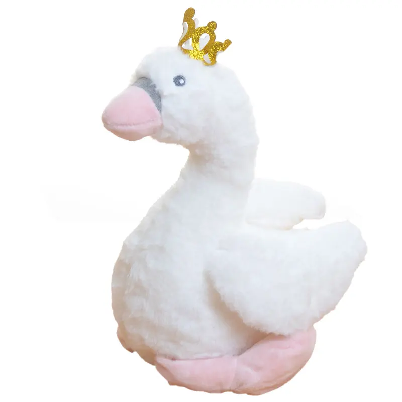 Новый стиль милый мультфильм корона Лебедь плюшевые игрушки около 40 см Белый