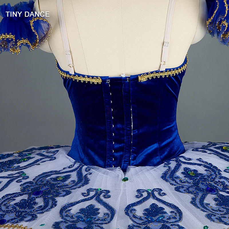 Голубая птица темно синий бархатный лиф профессиональная балетная пачка с