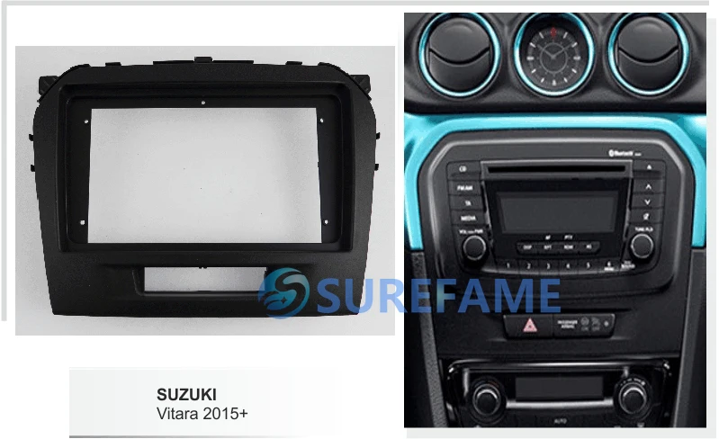 9inch Car Fascia Radio Panel for SUZUKI Vitara+ Facia Dash Kit Adapter Bezel Install Cover Trim DVD Console CD Plate Frame