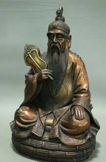 10 &quotНародная Китайский Чистая Бронзовый Даосизм Конфуцианский Ученый Бог LaoJun