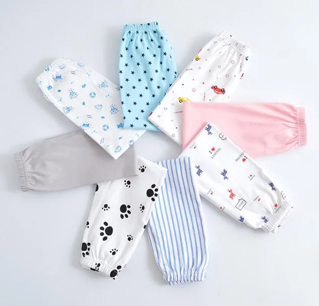 Хлопковая детская одежда для мальчиков и девочек Ночные штаны с эластичной