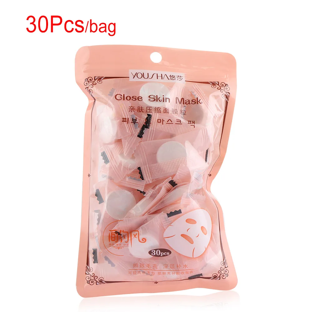 30pcs 20 Вт, 30 Вт, 50 шт./пакет сжатый маски для лица Бумага нетканый изготовлены Для женщин Красота макияж одноразовые сделай сам инструмент для ухода за кожей лица - Цвет: 30pcs