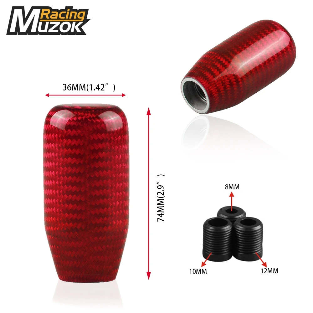 Muzok Racing Универсальный овальный шар тип ручка переключения передач с 3 адаптерами