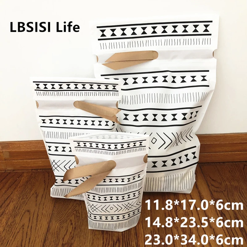 LBSISI Life 50 шт пластиковый геометрический мешок с кулиской для печенья конфет