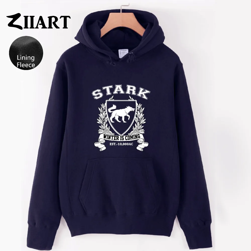 stark winter is coming dire wolf EST. Gothic Boys Man fleece Hoodie couple clothes ZIIART | Мужская одежда