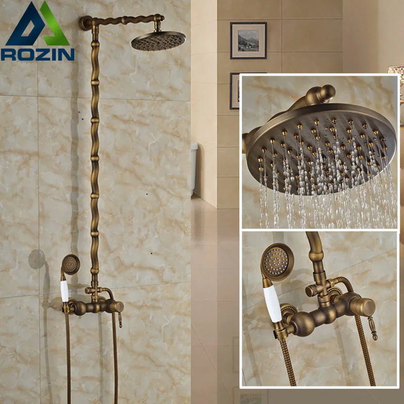 Набор смесителей для душа в стиле ретро настенный кран горячей и холодной воды