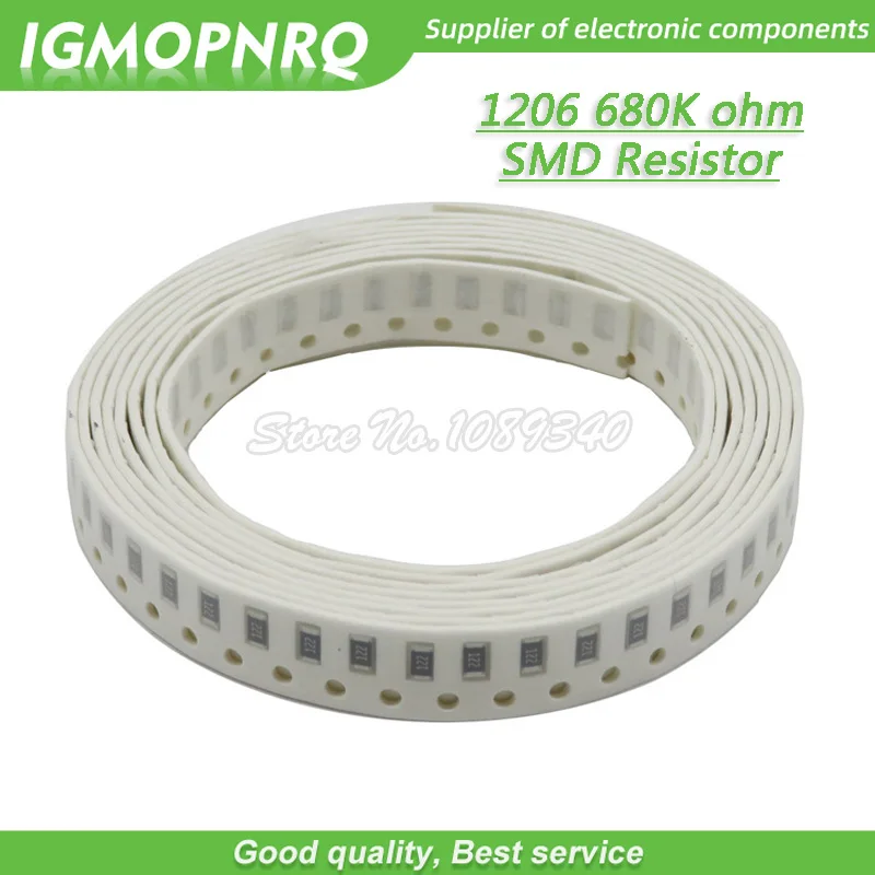 

100PCS 1206 SMD Resistor 1% 680K ohm chip resistor 0.25W 1/4W 683 IGMOPNRQ