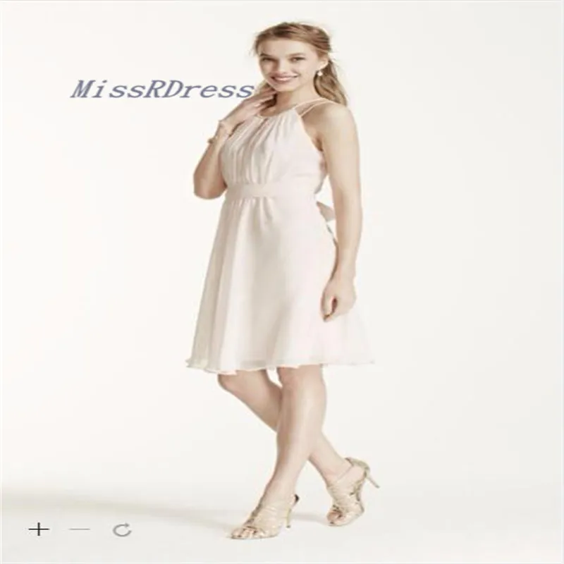 2017 Дешевле Платья Невесты Короткие Рукавов Шифона Платье с Бисером Ремни Линии