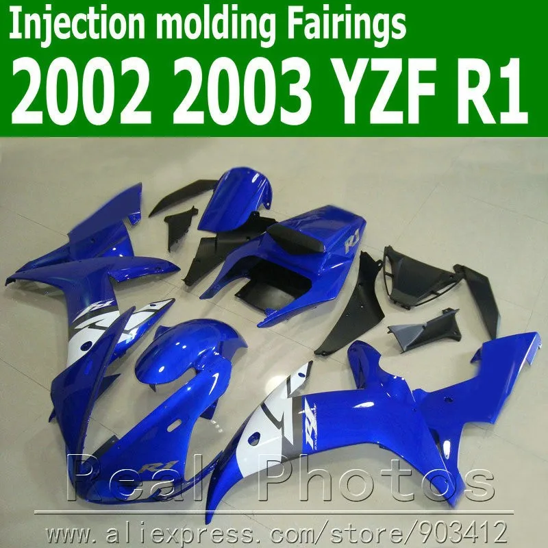 100% литье под давлением Обтекатели для YAMAHA R1 2002 2003 YZF Пластиковый обтекатель