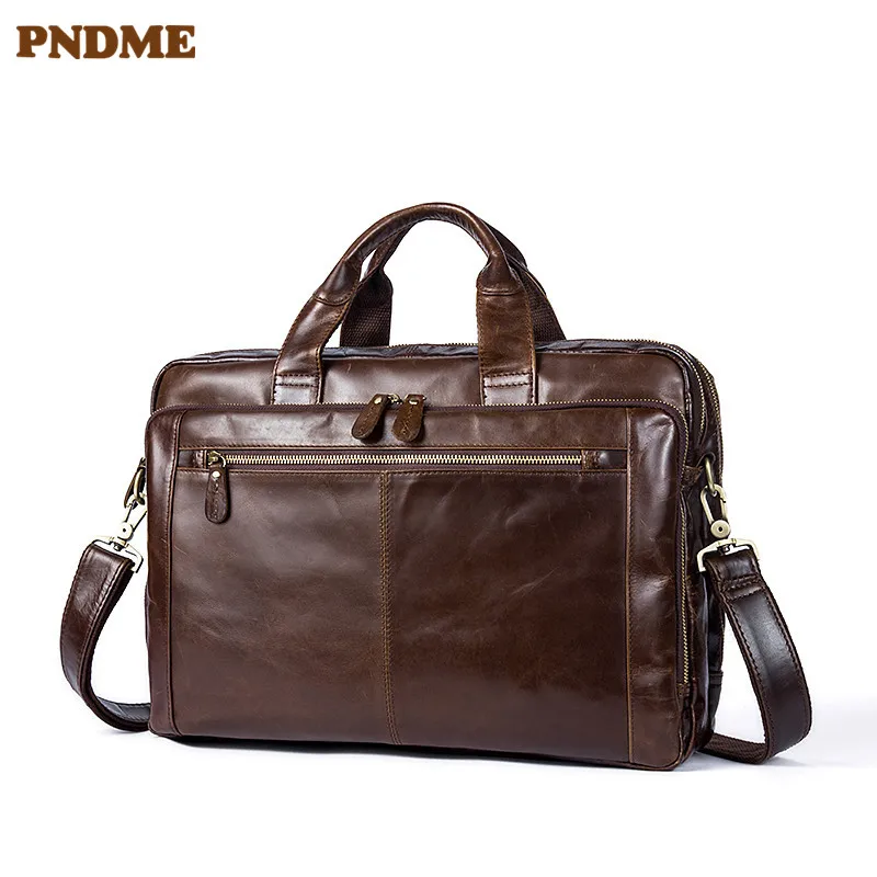 PNDME, первый слой, Воловья кожа, мужской многофункциональный портфель, деловая сумка, Ретро стиль, натуральная кожа, сумка, сумки через плечо