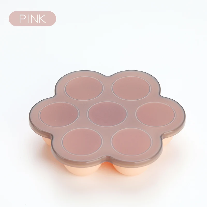 Pink WORTHBUY 7 решеток, форма для льда, Пищевая силиконовая форма для льда, форма для фруктового льда, круглая форма, кухонные аксессуары - Цвет: Pink