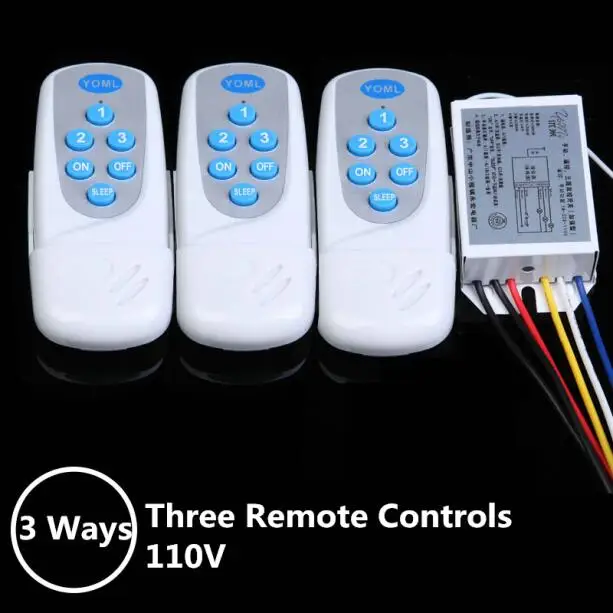 3 way 3 telecontrols Переменный ток 110 в цифровой беспроводной пульт дистанционного управления для ламп светильник вытяжной вентилятор 1 2 пути 3 способа с 2 дистанционное управление s через стену - Цвет: 3 way 3 telecontrols