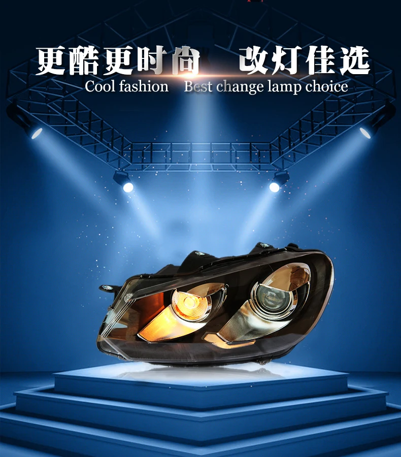 2009-2012 для vw golf фары для автомобиля Стайлинг для vw golf 6 DRL светодиодный головной фонарь слеза глаза Биксеноновые линзы светодиодные лампы для парковки