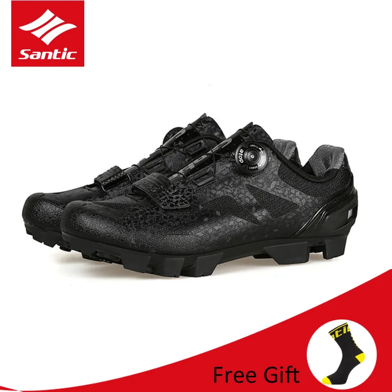 Santic Men Breathable Bicycle Cycling Shoes Professional MTB Mountain Bike Quick Dry PU Soft Elastic Lock Riding | Спорт и
