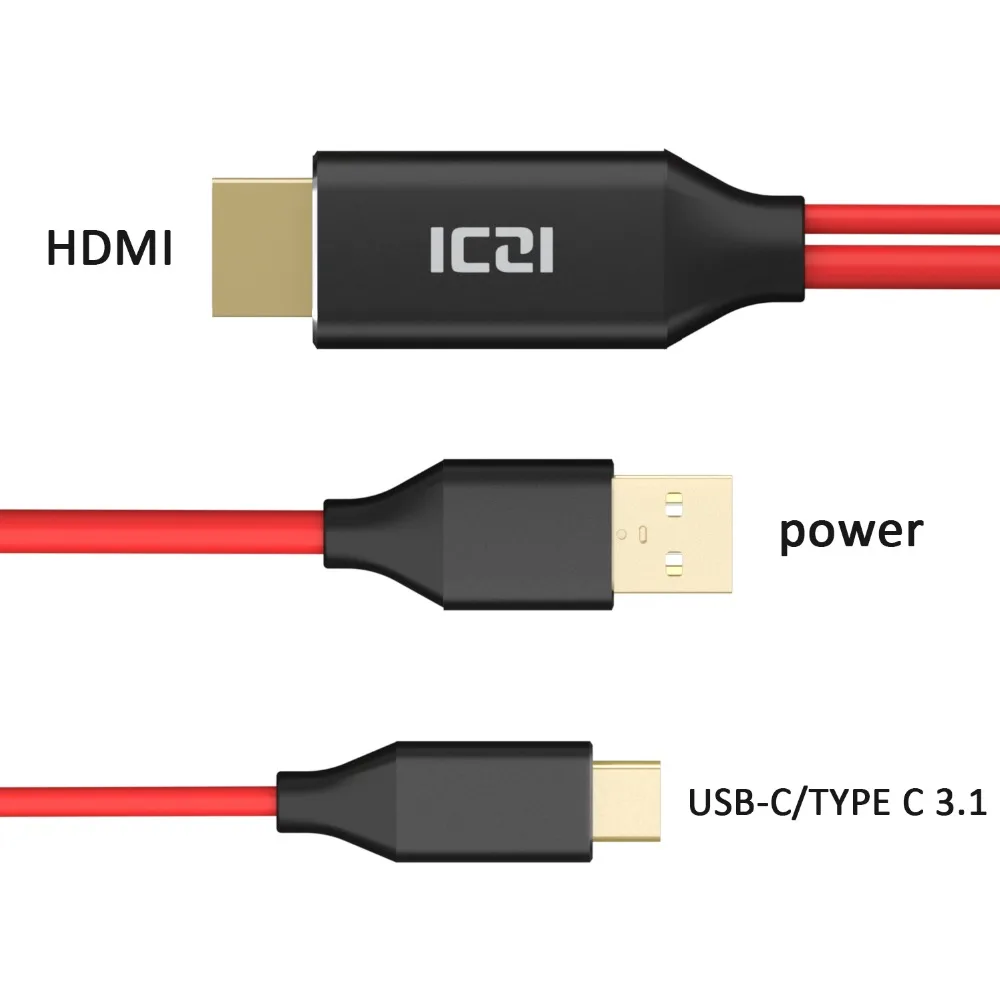 ICZI 4K 60HZ 1 8 m USB C к HDMI кабель для зарядки samsung S8 S9 Plus huawei mate 10 20 Pro P20 Macbook Pro|Кабели HDMI| |