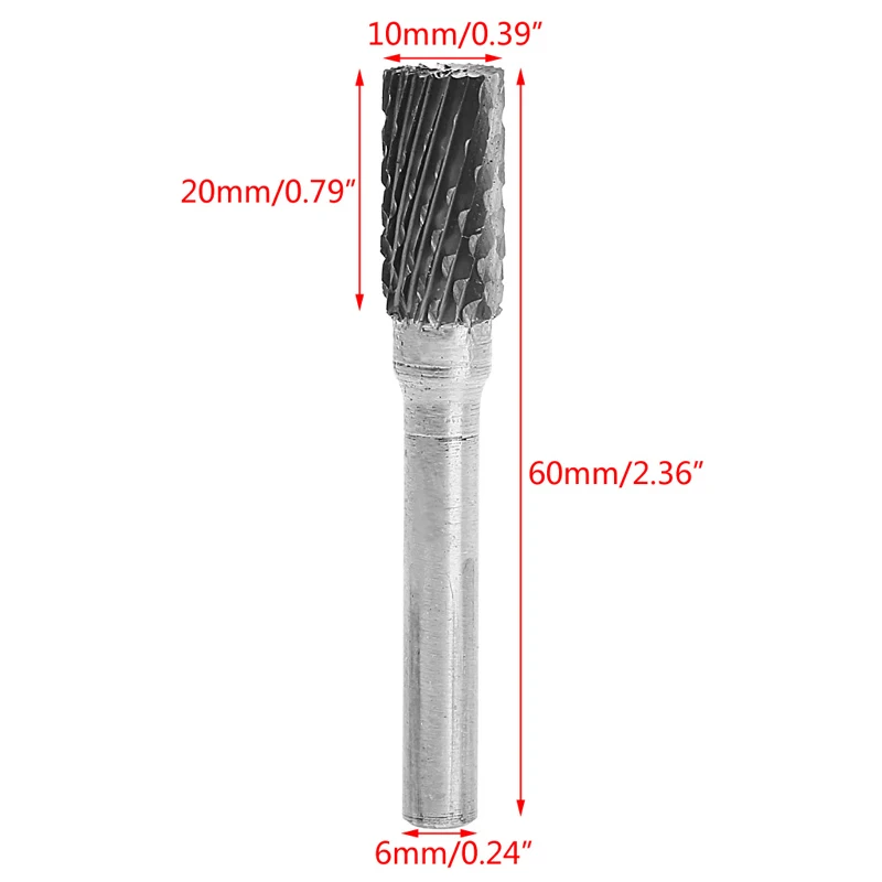 

10mm Head Diameter Cylindrical Tungsten Carbide Rotary Burr -W310