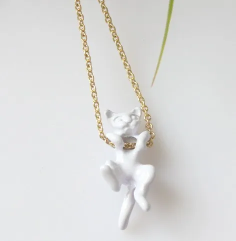 Лидер продаж японское популярное ожерелье в виде черного и белого кота простое с