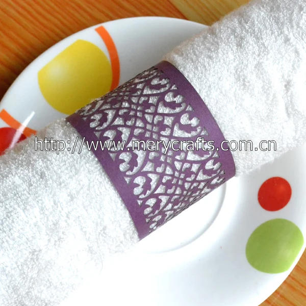 50 шт./лот серебряные кольца для салфеток с лазерной резкой свадебных банкетных