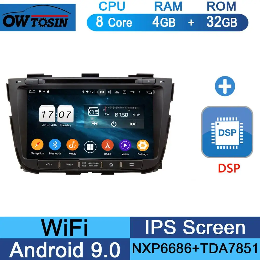 " ips 1920*1080 8 ядерный 4 Гб ram+ 64 Гб rom Android 9,0 автомобильный dvd-плеер для Kia Sorento 2012 2013 DSP радио gps Parrot BT Adas - Цвет: 32G DSP