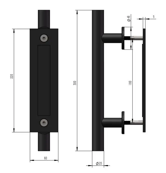 Ручка для раздвижной двери сарая из нержавеющей стали | Обустройство дома