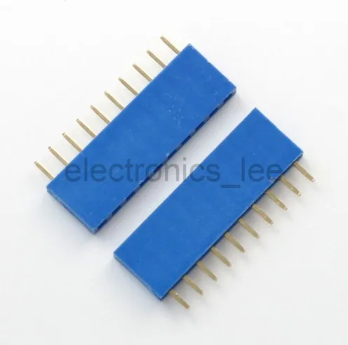 

Blue 10Pin 1*10 Single Row Female pin Header 2.54mm Socket Connector for Arduino