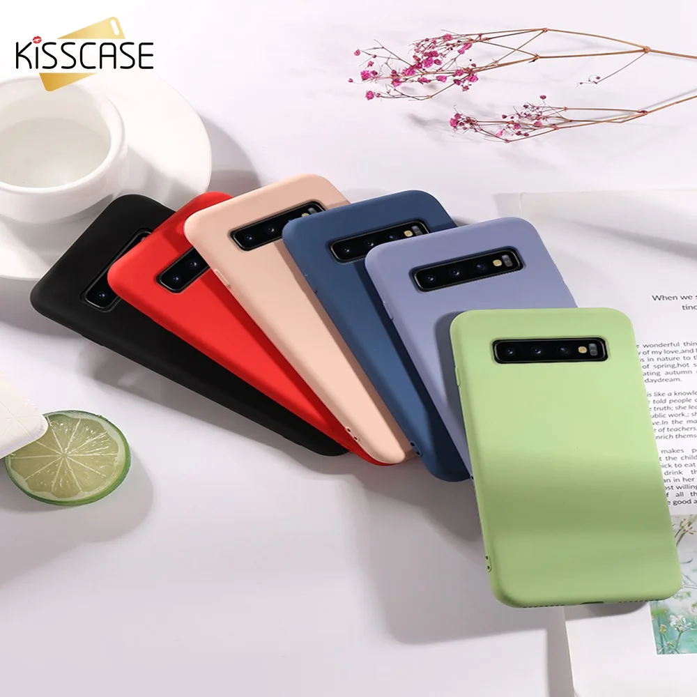 KISSCASE жидкий силиконовый противоударный чехол для телефона Samsung Galaxy S8 S9 S10 Lite Plus A50