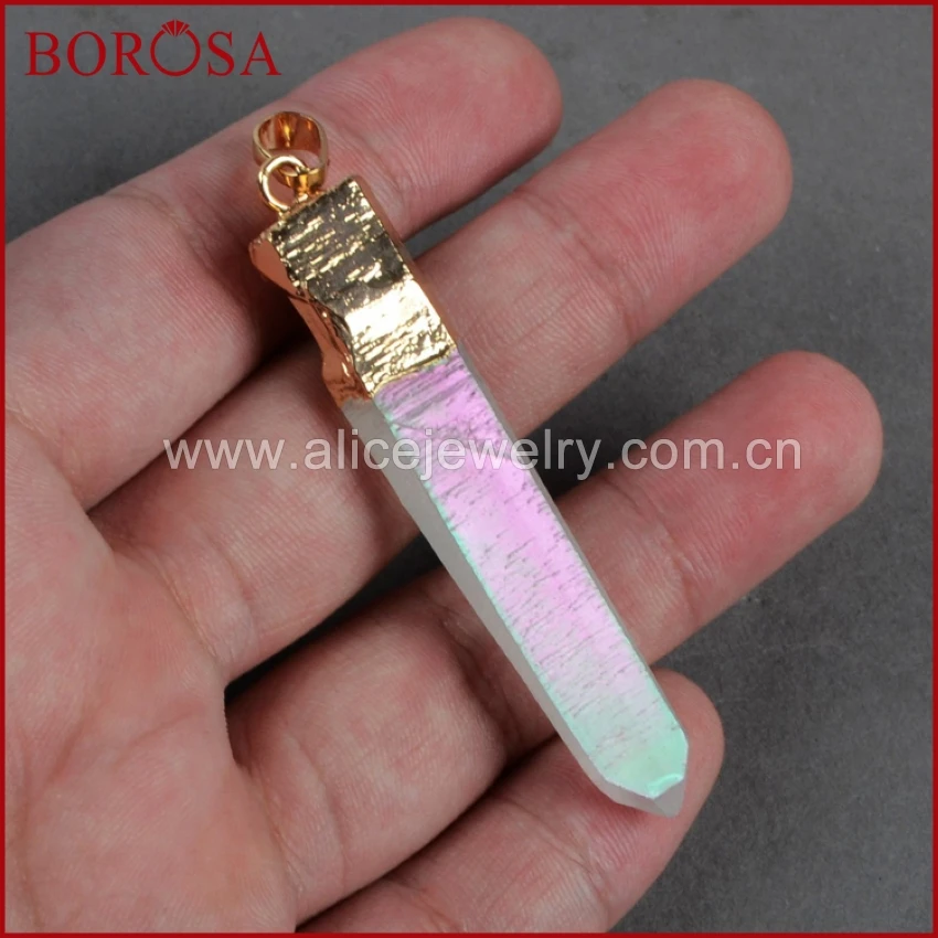 _ Ангел аура кварцевый кулон бисер титан кристалл точечный гальванизированный AB