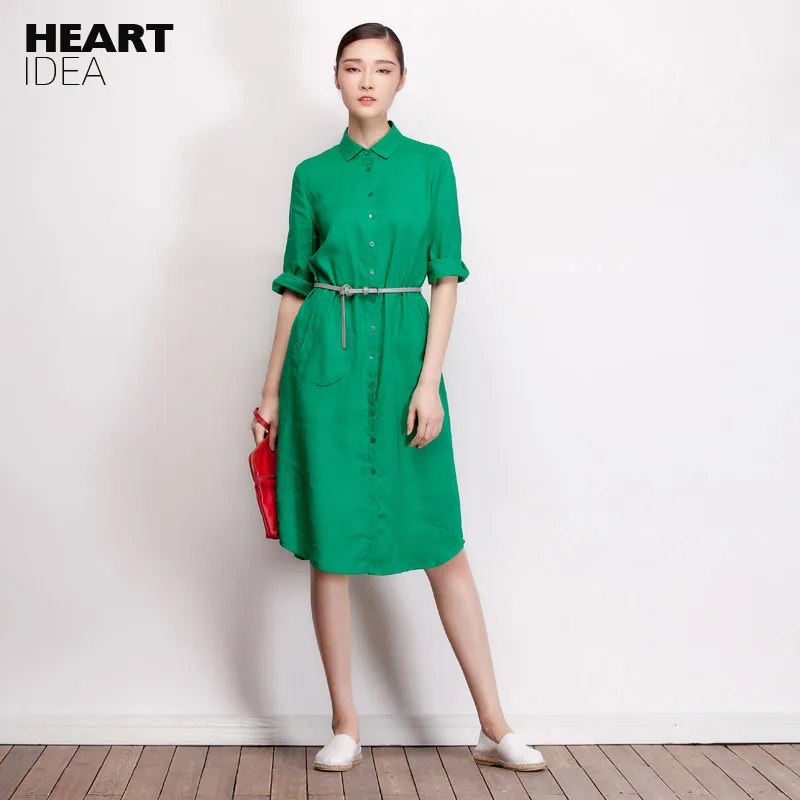 Женское платье рубашка lynette's chinoisery однотонное льняное большого размера с