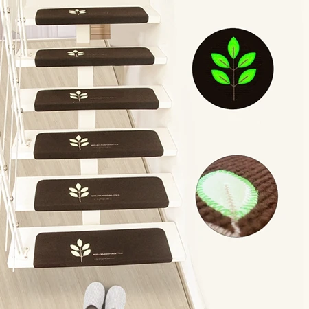 Stair carpets2 5 шт. светящиеся коврики для лестниц Нескользящие самоклеящиеся лестничные коврики шаг прямоугольные коврики семья дети старый человек Мягкие безопасные коврики для лестниц - Цвет: Stair carpets2