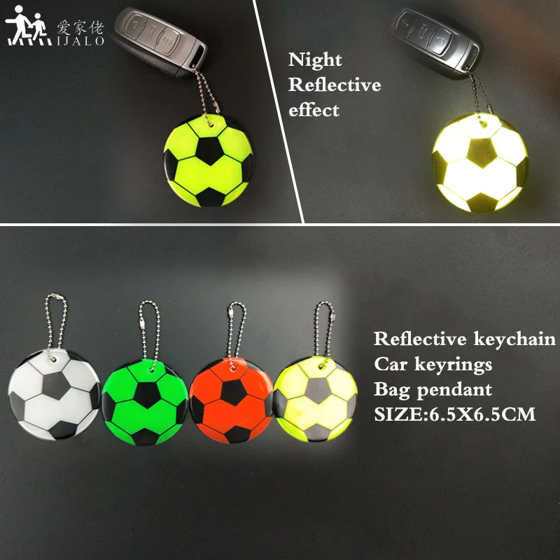 Оптовая продажа 50 шт. светоотражающий брелок с футбольным рисунком подвесные