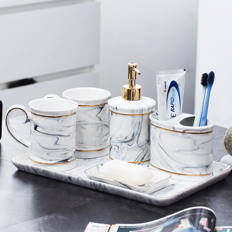 5 шт. прямой маркетинг светильник класса люкс мрамор туалетные принадлежности