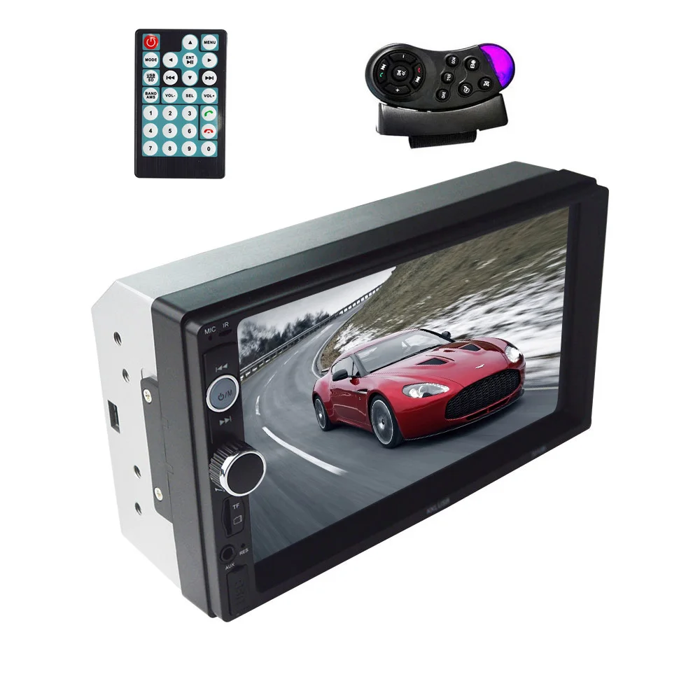 with remote 2 din автомагнитола 7010B 2Din " HD сенсорный экран мультимедийный плеер 12 в автомобильный стерео Зеркало Ссылка Bluetooth Камера заднего вида - Цвет: with remote