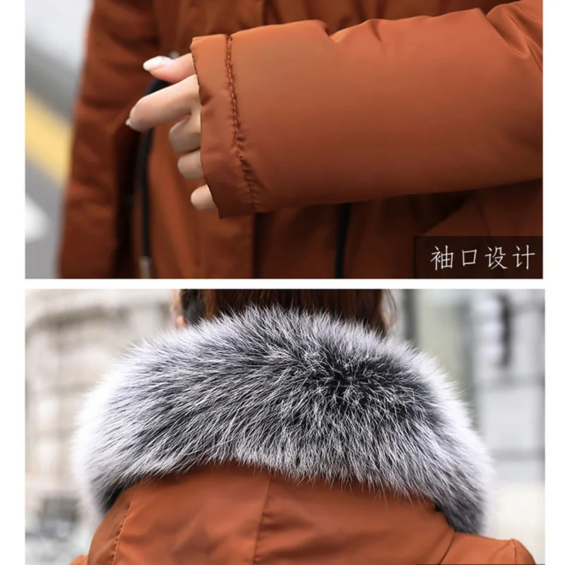 Женская зимняя новая одежда пуховая хлопковая куртка большого размера Свободное