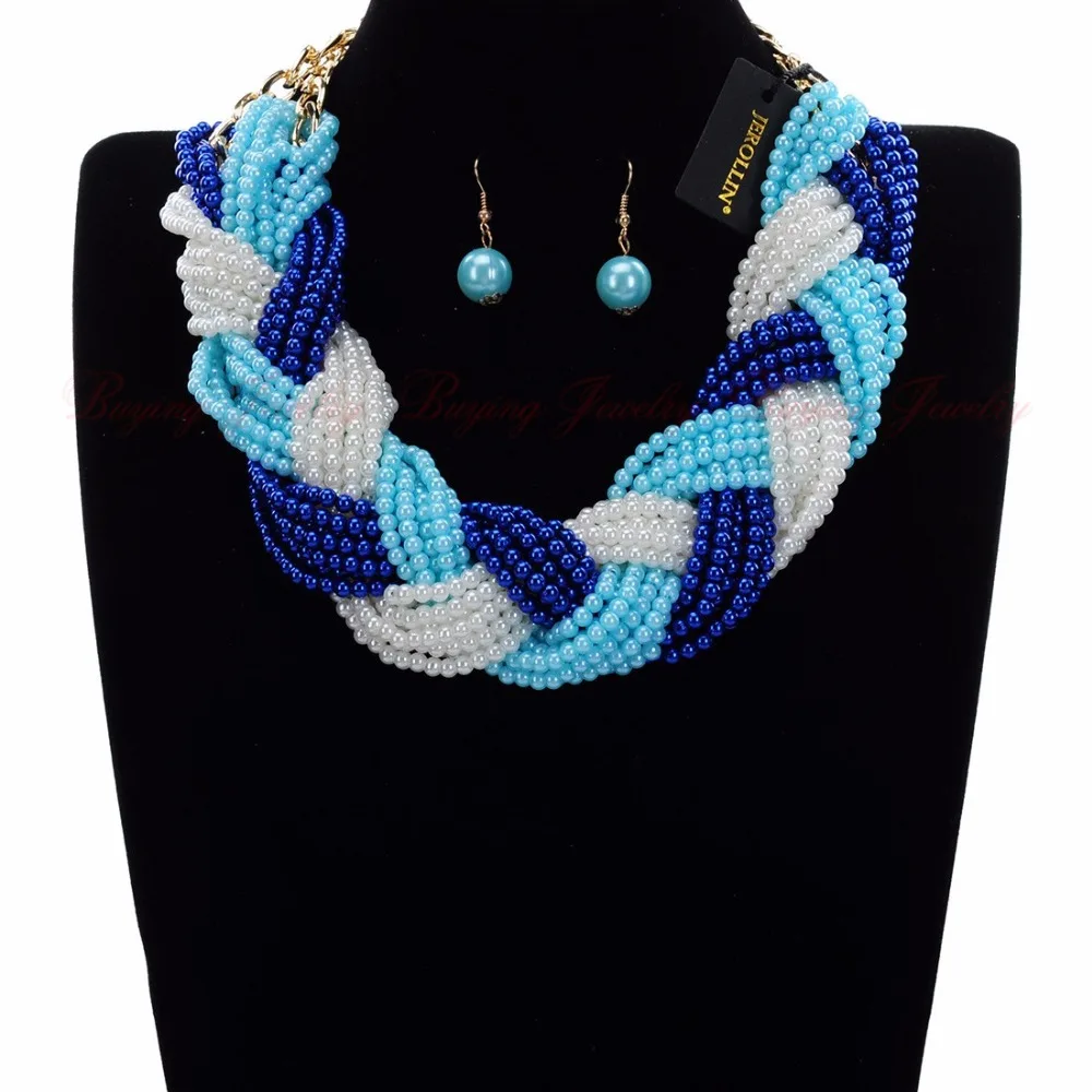 Женский комплект украшений подвеска чокер с бусинами из смолы массивное