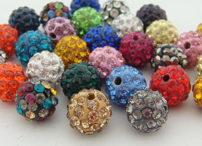 

10mm 150pcs/lot mixed white multicolor Rhinestone o6534 micro pave disco loose crystal Beads bracelet necklace diy