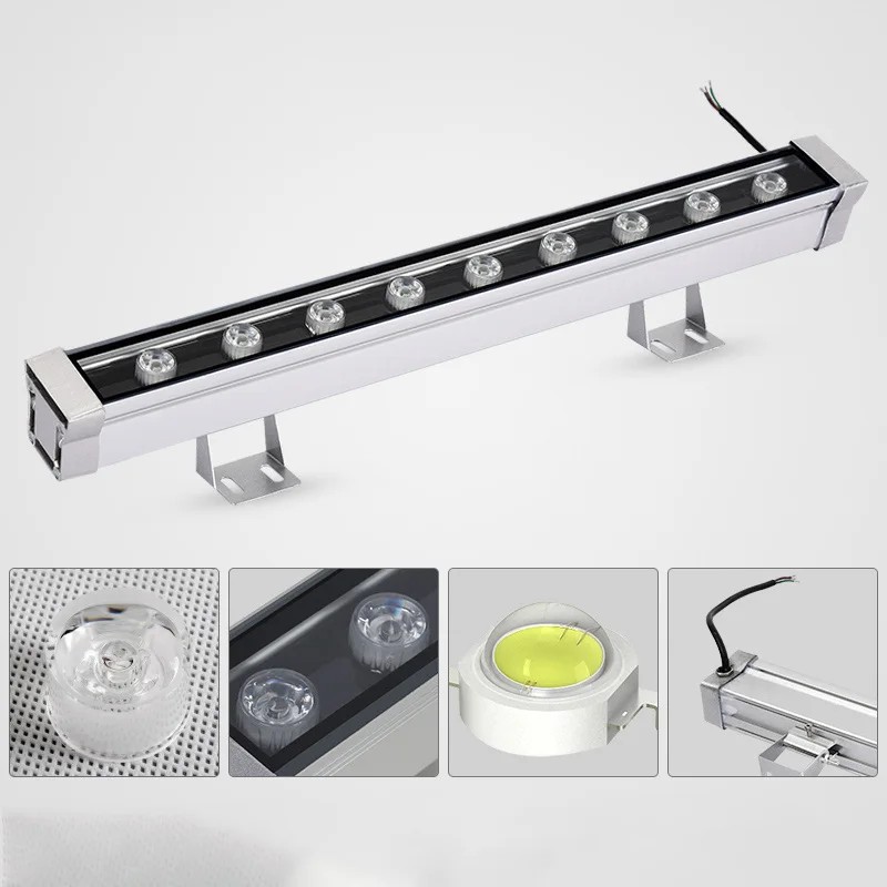 RGB Светодиодный прожектор уличный Точечный светильник Светодиодный линейный водонепроницаемый строительный настенный светильник ing настенный светильник Ландшафтные лампы 110 В 220 в 12 В 24 В
