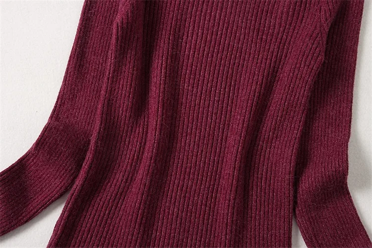 ALPHALMODA Зимний пуловер с высоким воротом, Высококачественный свитер, приталенный однотонный джемпер с длинными рукавами