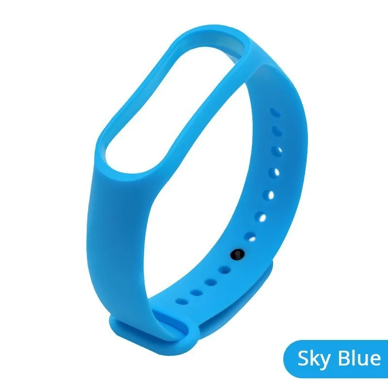 Цветные Ремешки для наручных часов mi band 2 4 аксессуары pulseira mi band 2 сменный силиконовый ремешок для xiaomi 2 smart bracelet - Цвет ремешка: Sky Blue