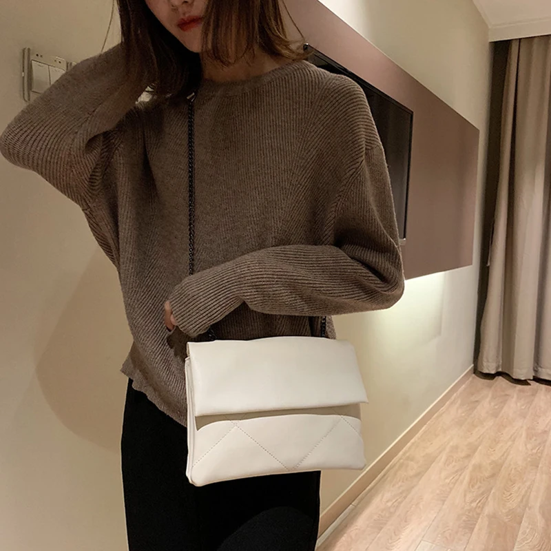 Simple Solid Chain bag 2019 Soft PU Leather Women Handbag luxury designer shoulder bags Fashion Casual Wild Crossbody Bag | Багаж и сумки