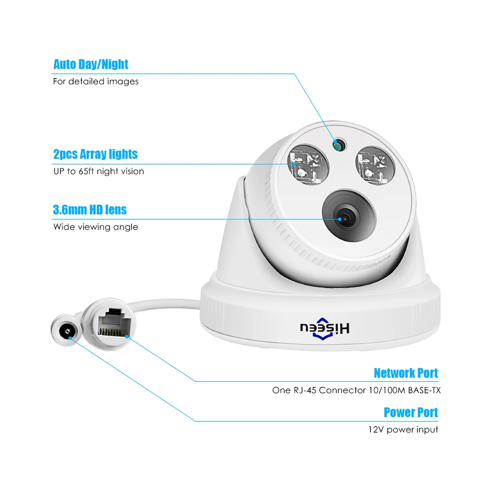 IP камера Hiseeu 1080P POE H.265 2 Мп цилиндрическая видеонаблюдения ONVIF для системы NVR