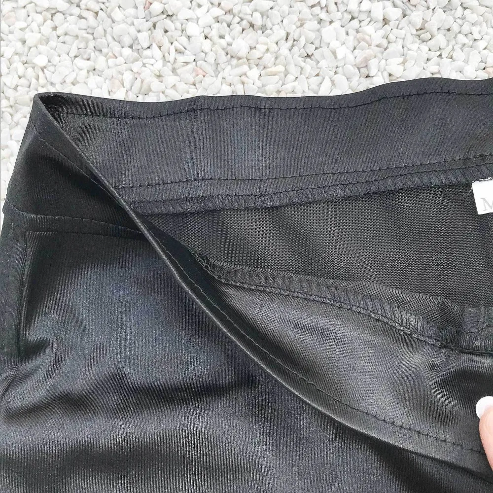 Сексуальные шорты с высокой талией Женские Черные Эластичные Обтягивающие Мини