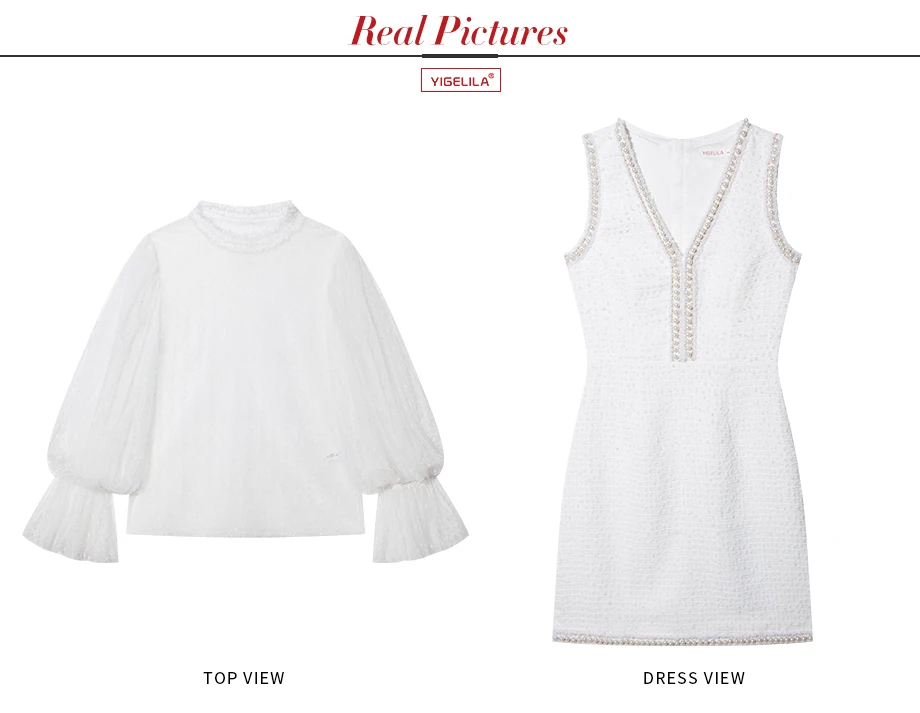 YIGELILA Early Spring Women Lace Dress Fashion Elegant Stand Neck Lantern Sleeve Package Hip Knee Length Dress 64389