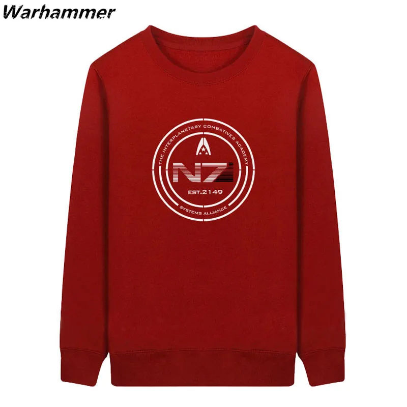 2017 толстовки Для мужчин Top8 Mass Effect N7 ролевой игры Толстовка Sudaderas Hombre Косплэй игра