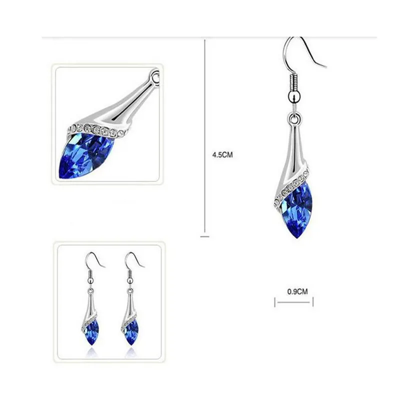 SHUANGR CZ Sieraden Klassieke Grote капли воды люкс циркония Кристалл Камень Свадебные Oorbellen Voor Bruiden