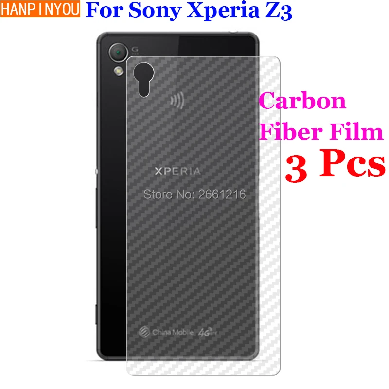 3 шт./лот для Sony Xperia Z3 / Dual D6633 5 2 дюйма 3D Нескользящая прозрачная углеволоконная