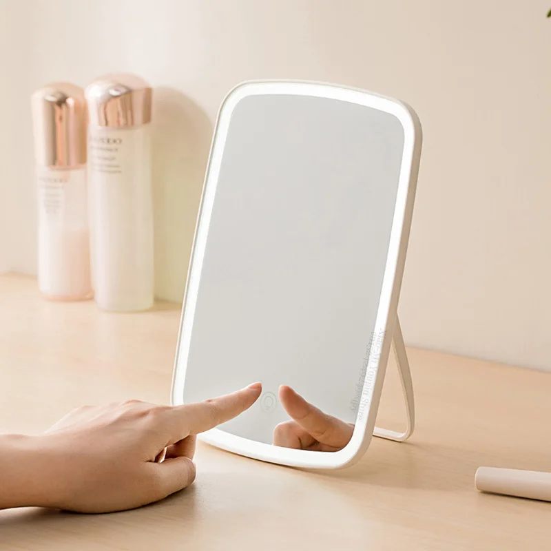 Xiaomi Mijia JJ портативное зеркало для макияжа Настольный светодиодный светильник портативный складной светильник Зеркало для общежития Настольный