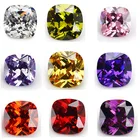 50 шт. 3x3  10x10 AAAAA подушка в форме золотого желтого, вуали, оливковый, фиолетовый, черный, розовый кубический цирконий камень свободный